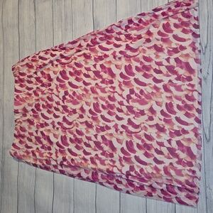 Halogen Printed Mesh Maxi Skirt w/ Side Slits Pink/Purple/Cream Size 1X NWOT